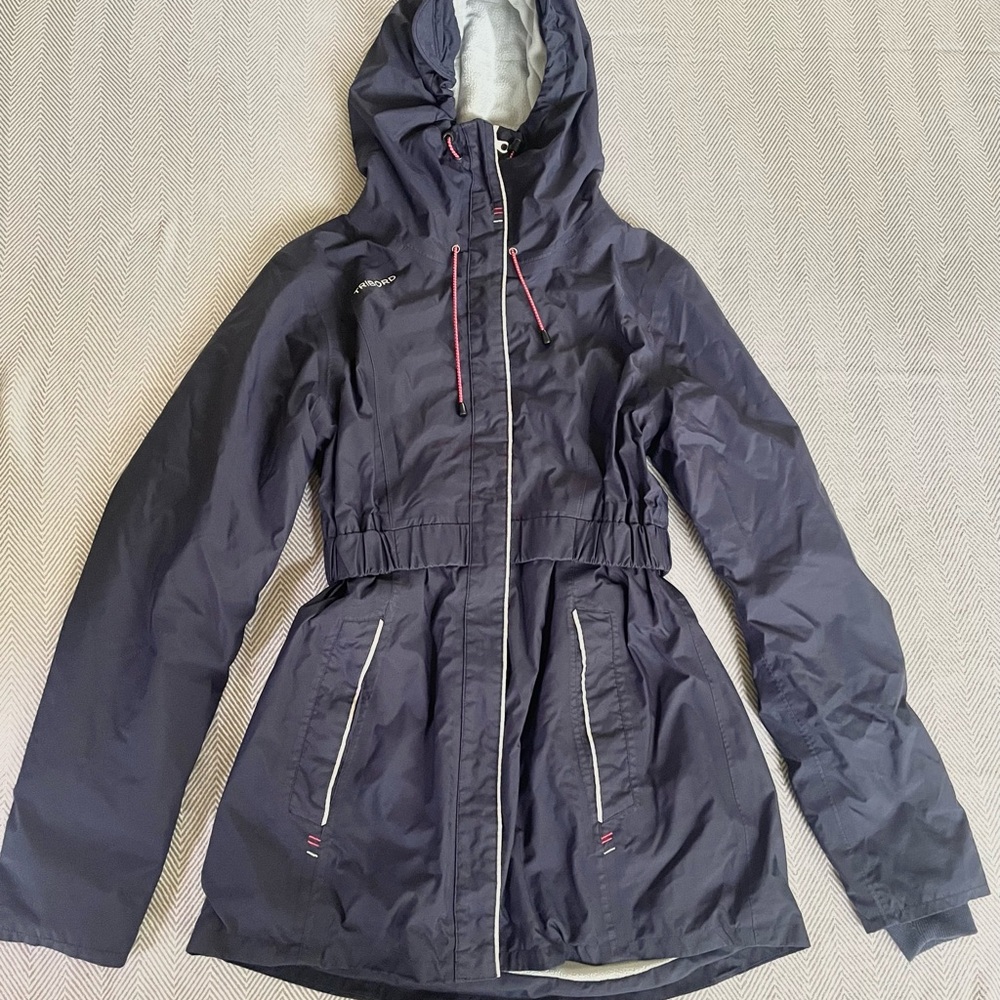 Women's Blue Hooded Rain Jacket